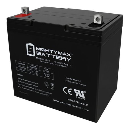 MIGHTY MAX BATTERY 12V 55Ah Battery Replacement for Merits P184 Bariatric Wheelchair MAX3555209
